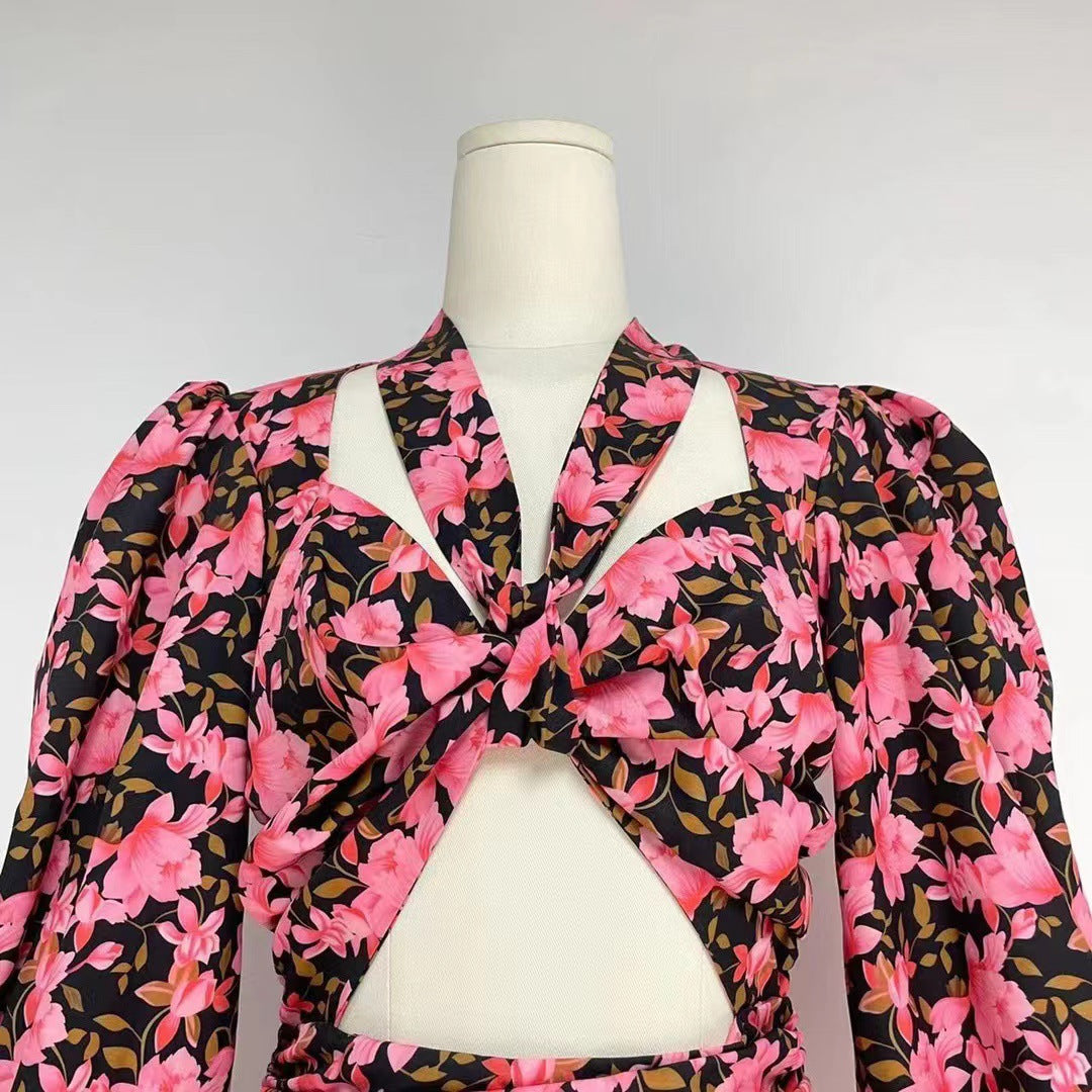 Silk Material Floral MaxiDresses Maxct