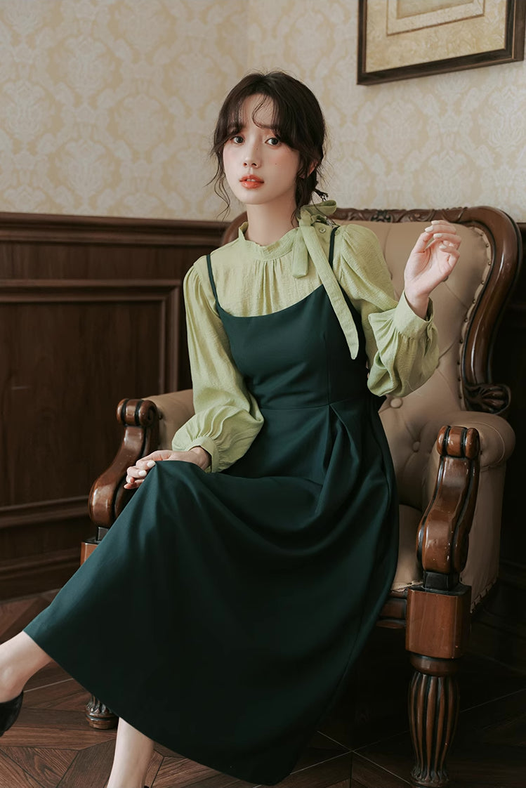 Bow Back Cami Dress & Blouse Set Maxct