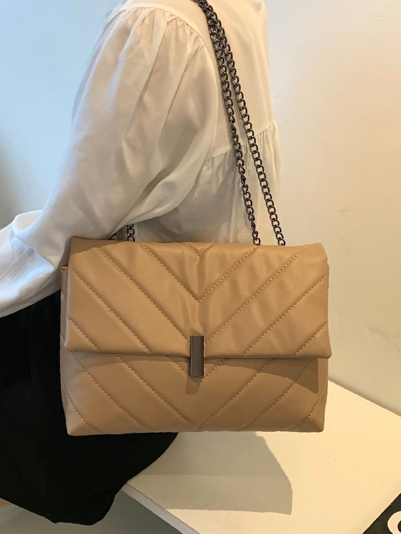 Maxct - Chevron Chain Tote Bag  - Women Tote Bags