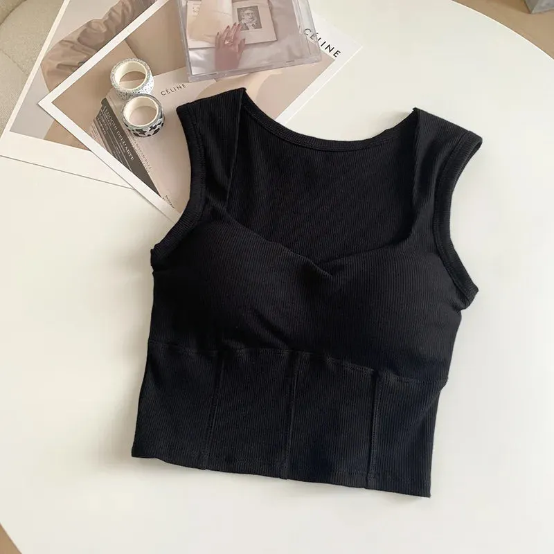 Maxct &Corduroy Square Neck Crop Top