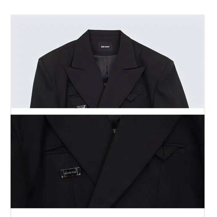 Maxct Lapel Collar Single Suit Jacket