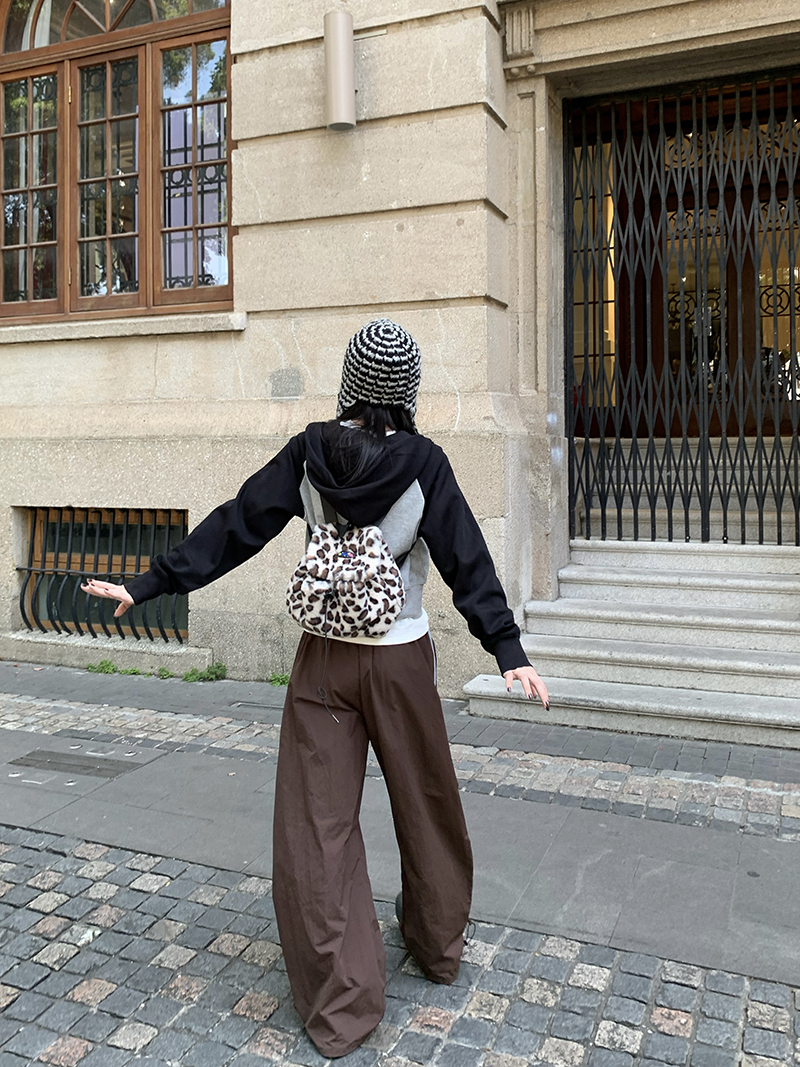Grey Cropped Hoodies Zip Up Long Sleeve Sweatshirt Cardigan Oversized Autumn Fashion Wide Leg Track Pants Two Piece Sets