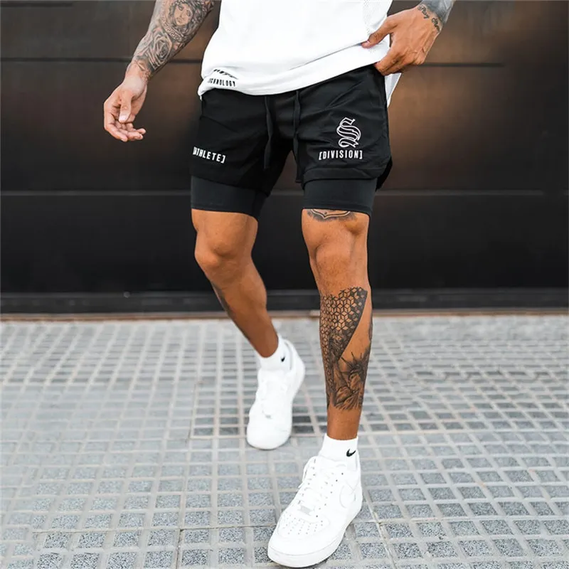 2-in-1 Running and Gym Shorts for Men: Quick Dry Fitness - true deals club