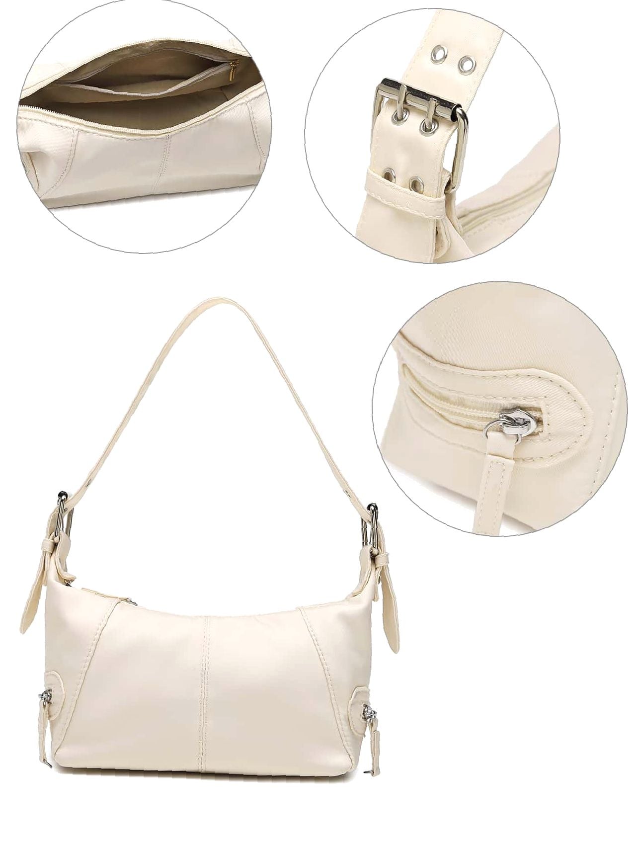 Bag For Love - Minimalist Zipper Baguette Bag  - Women Maxct Bags