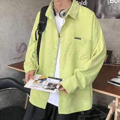 Corduroy Long-Sleeved Retro Shirt Maxct