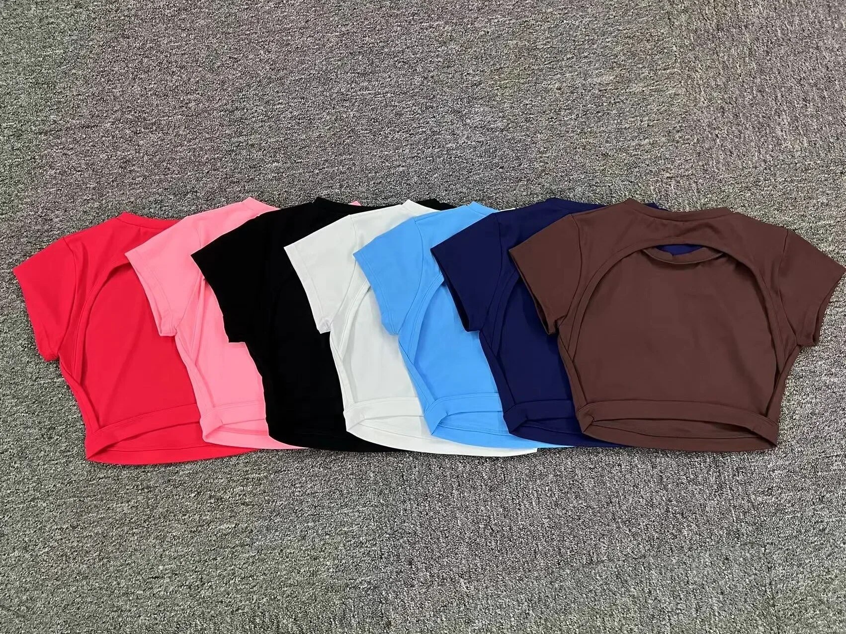 Maxct Backless Sporty T-shirt Women Sportswear Short Sleeve Crop Top for Fitness Yoga Wear Workout Clothes Female Gym Shirt Black