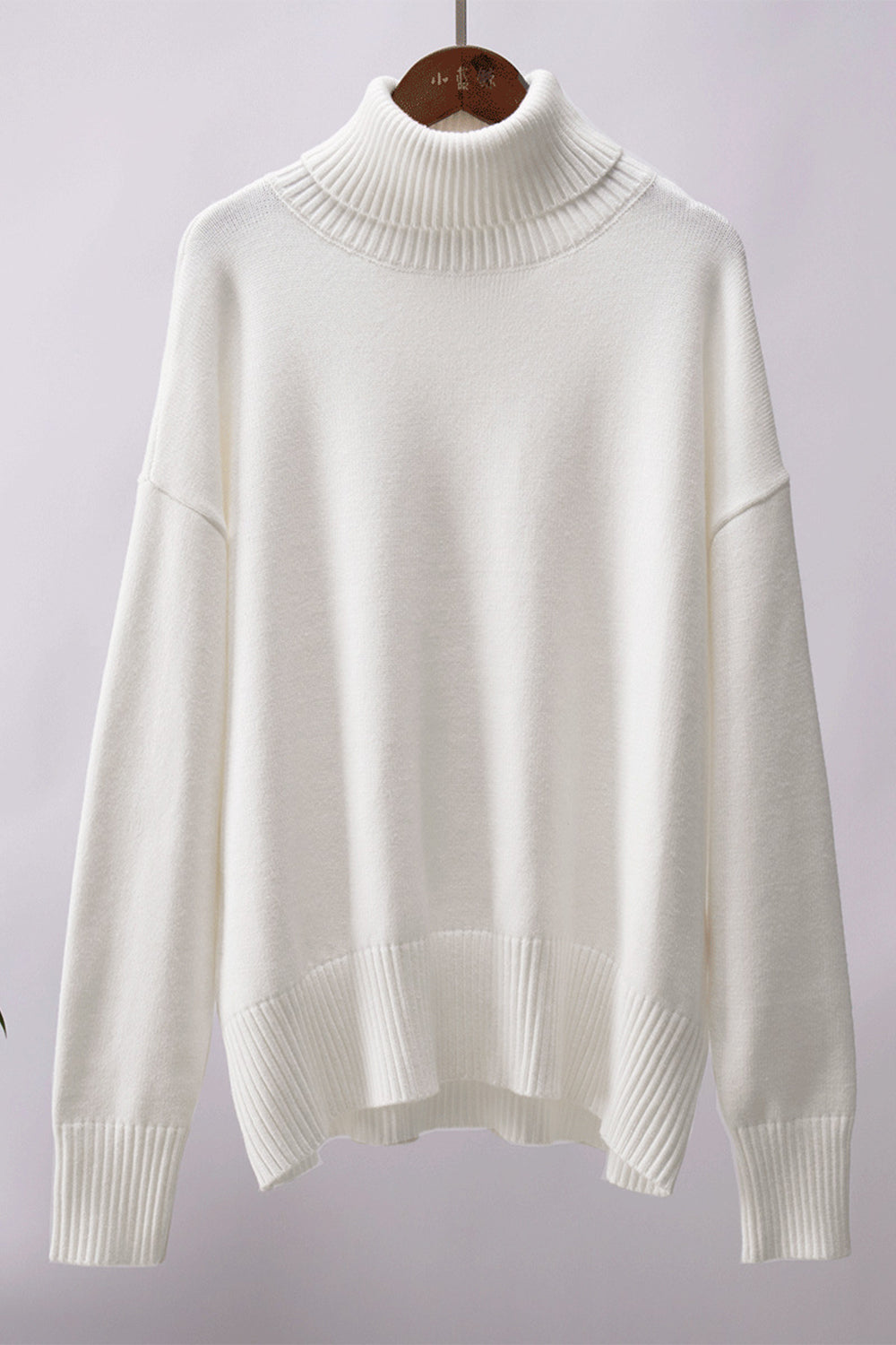 Maxct &Turtle Neck Dropped Shoulder Sweater