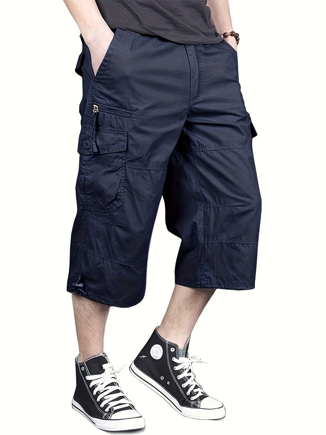 dunnmall Maxct Street Style Men's Casual Cargo Capris Jeans With Pocket, Men's Outfits