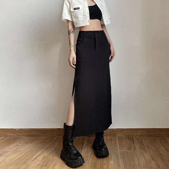 Dark Grunge Aesthetic Long Skirt Maxct