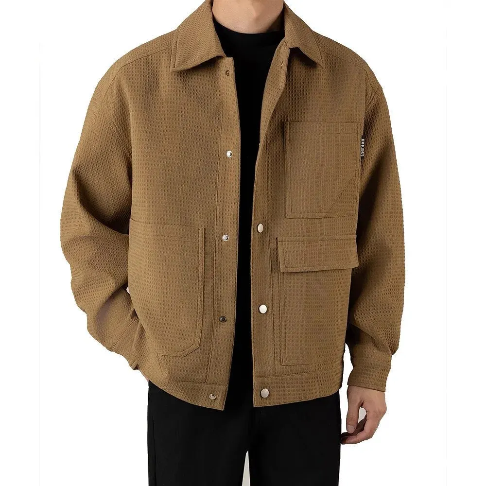 Maxct Waffle Texture Shirt Jacket