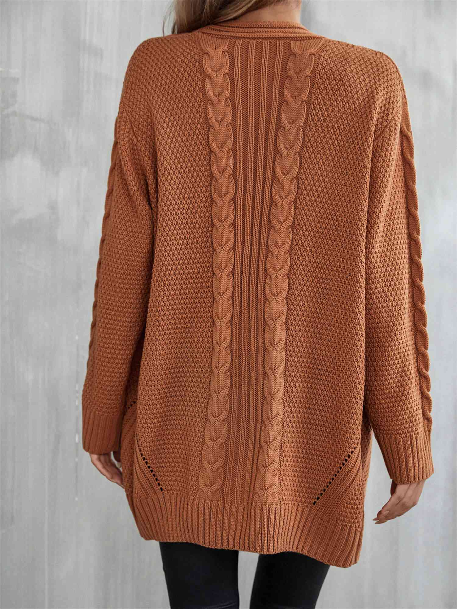 Maxct &Mixed Knit Open Front Longline Cardigan