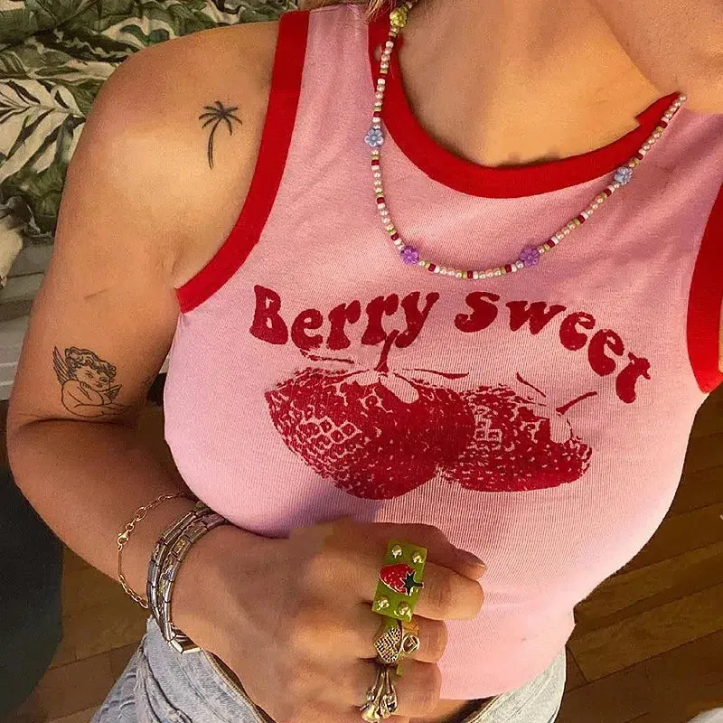 Maxct &Y2K Berry Sweet Crop Top