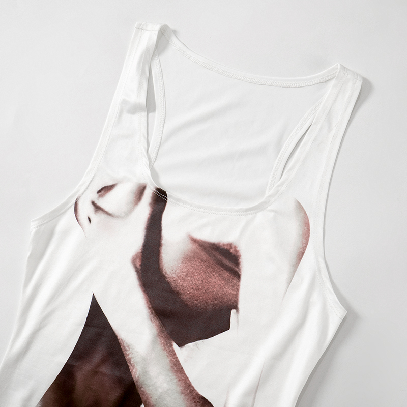 Women's Abstract Sexy Seduce Printed Dress Tank Camisole Sleeveless Dresses Wild Printed Casual Wear Streetwear Outfit