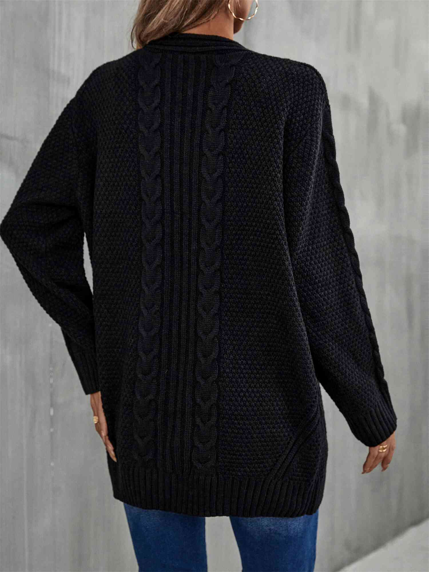 Maxct &Mixed Knit Open Front Longline Cardigan