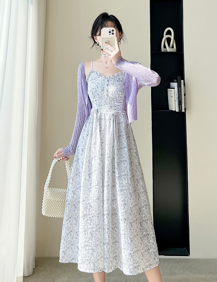 May Flowers Lace Up Cami Dress Maxct