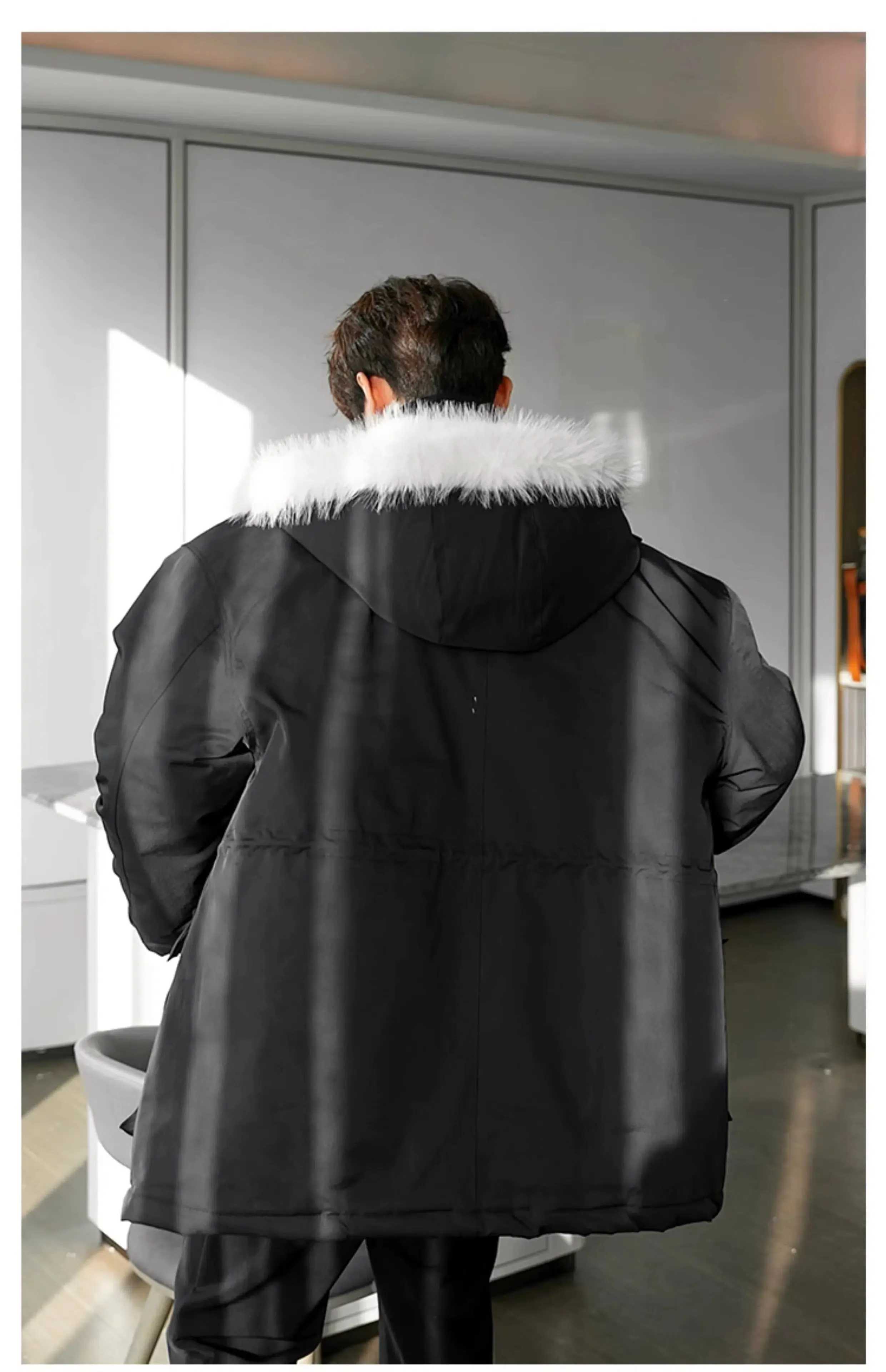 Maxct Detachable Fur Collar Hooded Jacket