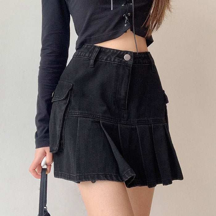Meet Me On Campus Denim Skirt Maxct