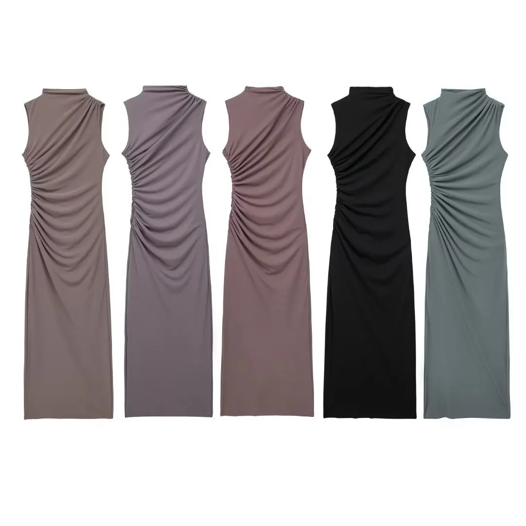 Maxct New Pleated Trim Sleeveless Flute Dress 3152200
