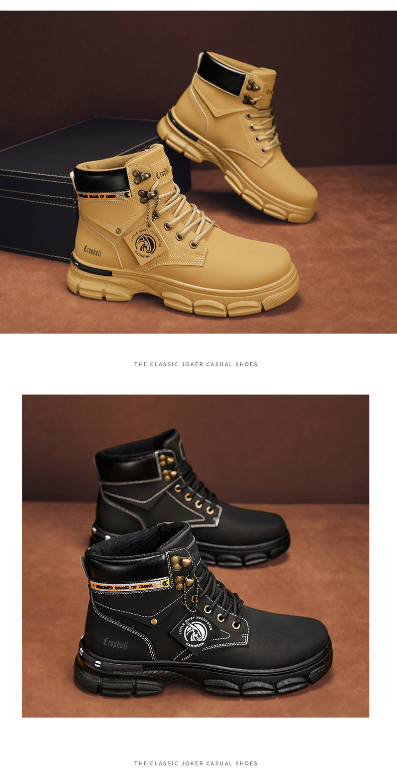 Platform Leather Men's Martin Boots - true deals club