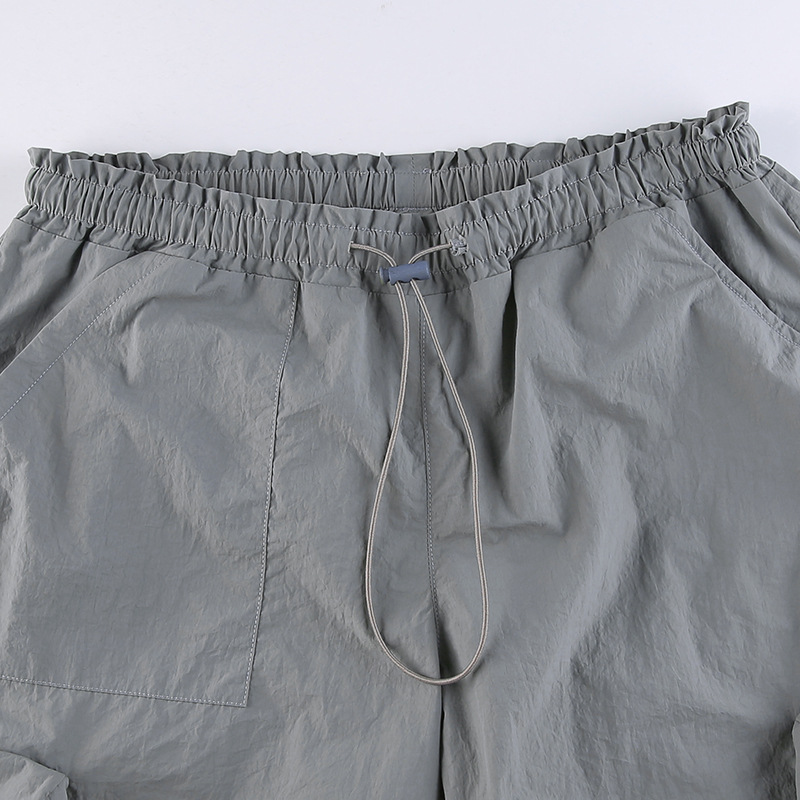 Low-rise Straight-leg Multi-pocket Overalls Pants