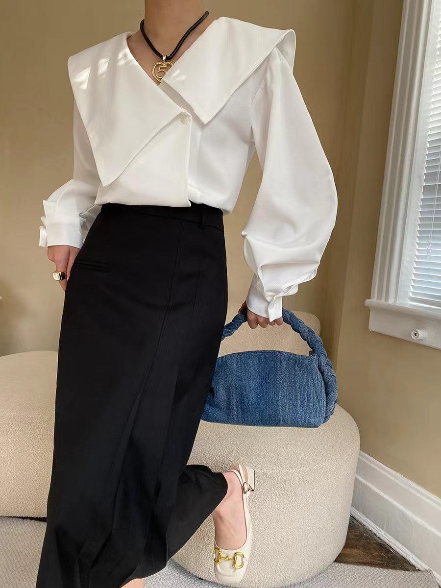 Maxct Irregular Large Lapel Shirt