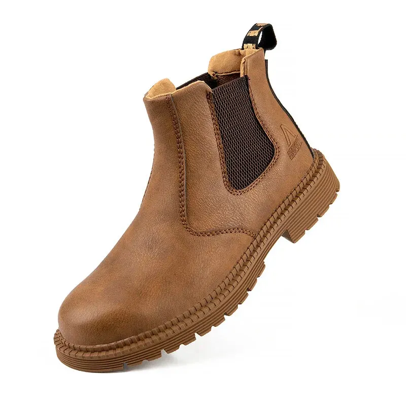 Steel Toe Leather Boots for Men Waterproof Safety Work Shoes Maxct