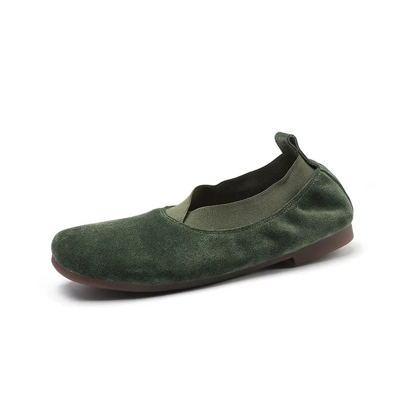 Square Toe Slip on Loafers Soft Flats Handmade Maxct