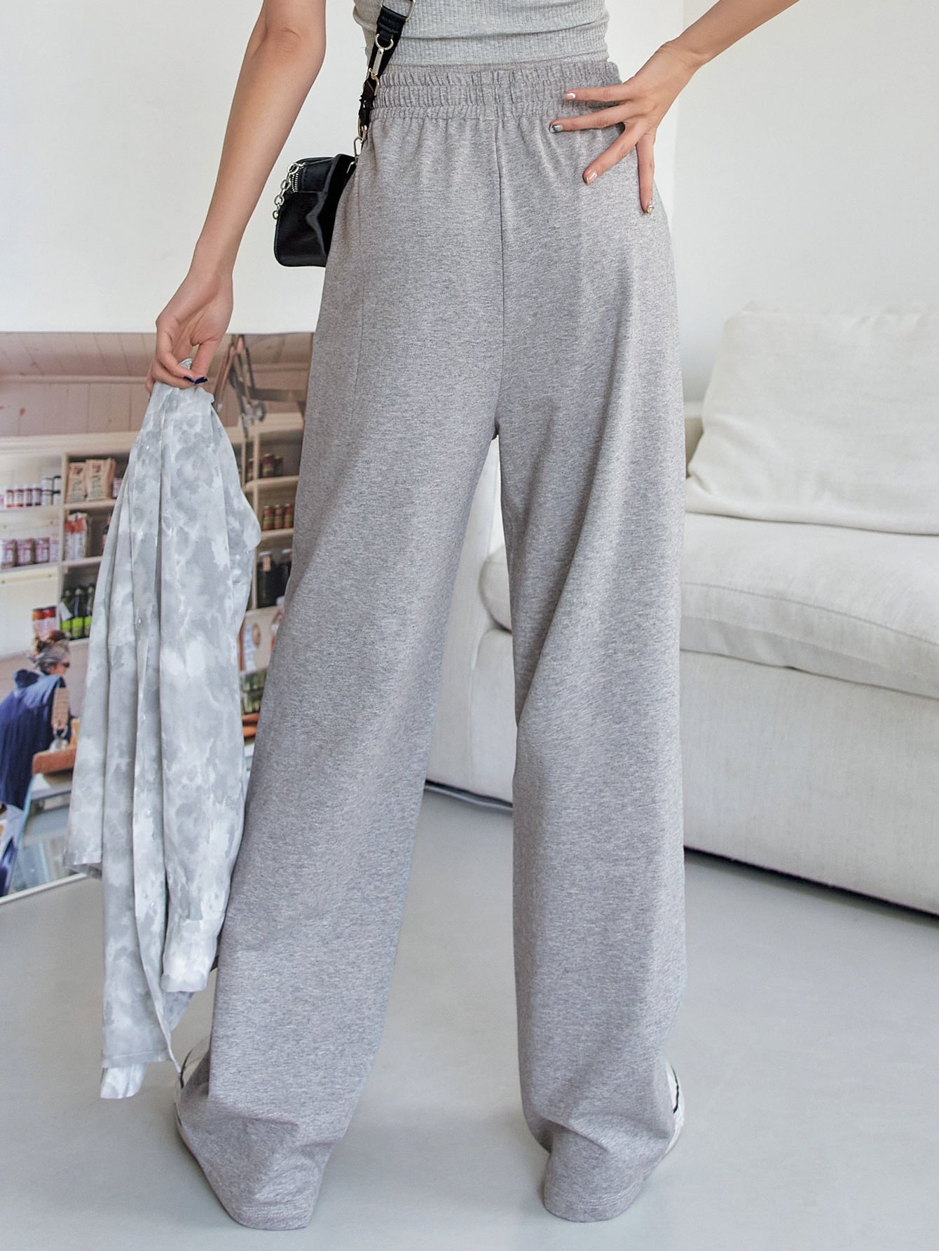 Maxct Drawstring Waist Straight Leg Sweatpants