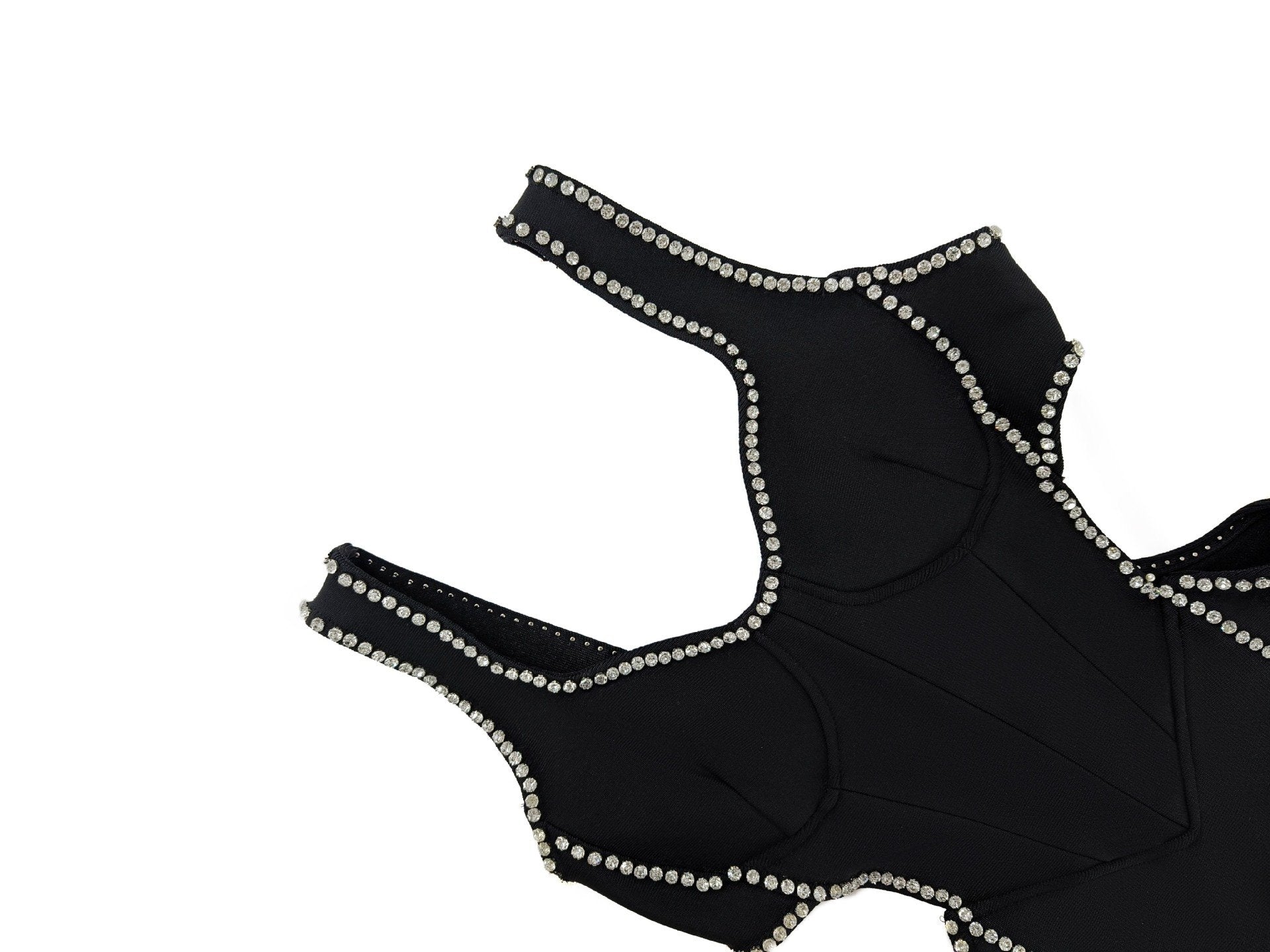 Maxct 2023 Super Hot Summer Women's Wear Black Rhinestone Hollow Strap Long Dress