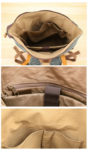 Retro Vintage Canvas Backpack Interior - Gentcreate