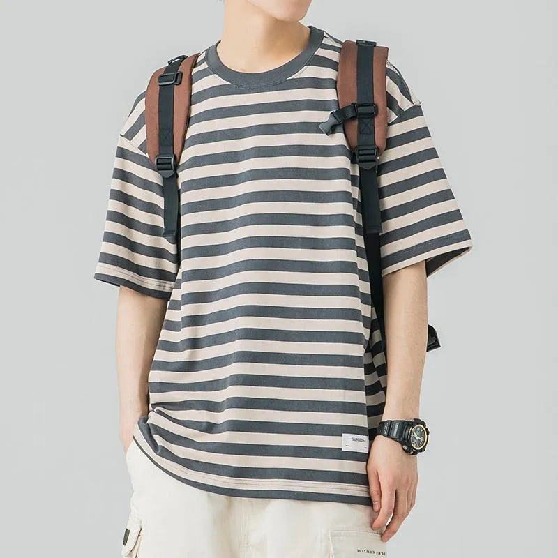 Maxct Matching Outfit (Striped T-Shirt and Elastic Shorts)