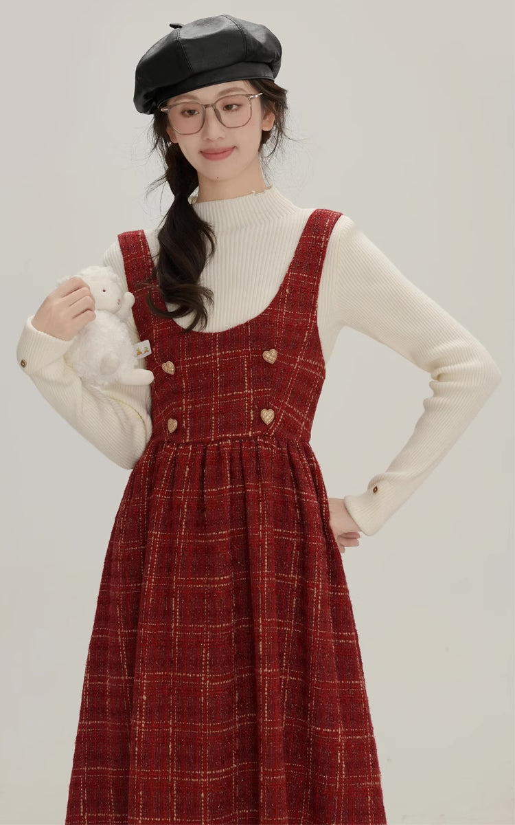 Sweet Apple Pie Plaid Pinafore Dress Maxct - Image 5