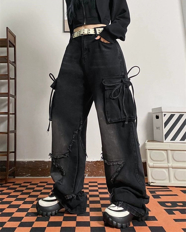 Star Patch Cargo Jeans Maxct