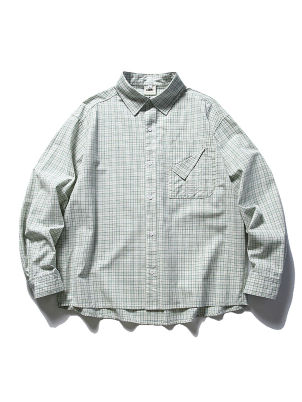 EVER Folded Pocket Green Plaid Shirt Maxct
