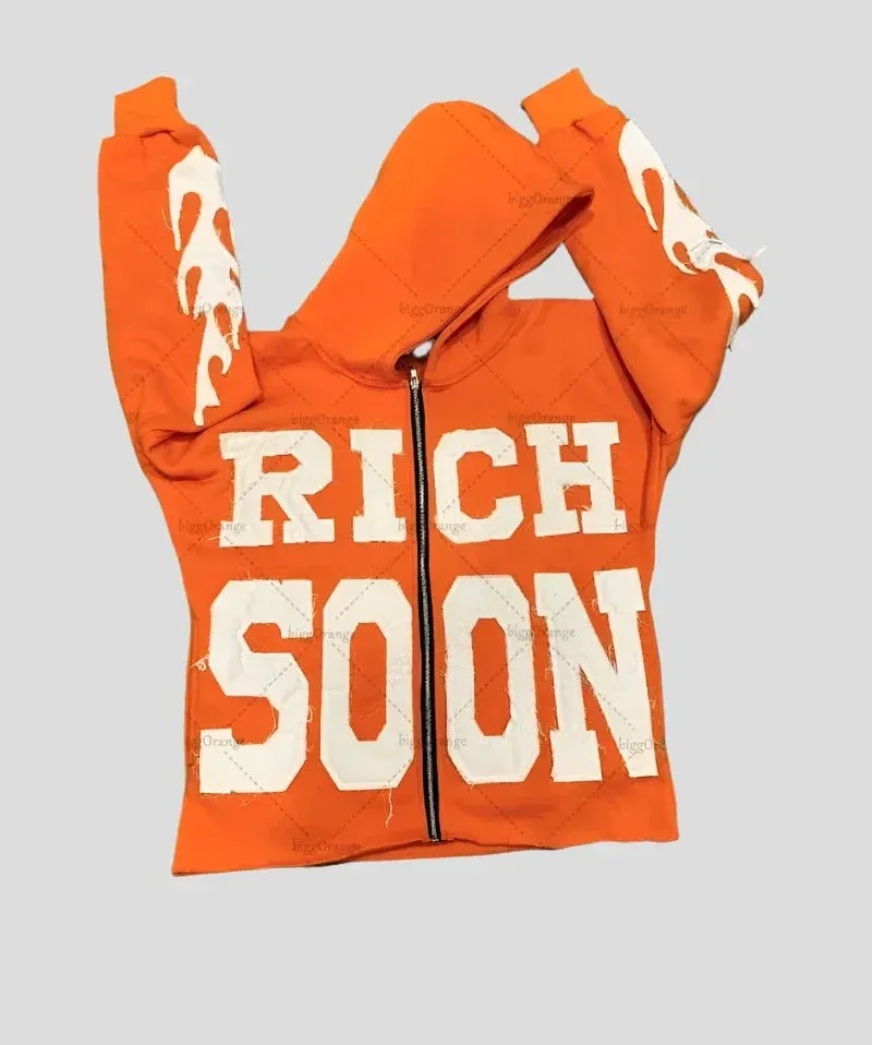 Rich Soon Hoodie - Retro Zipper Unisex Sweatshirt Maxct