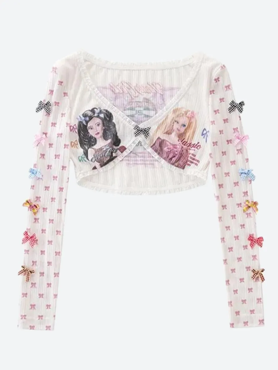 Maxct &Y2K Coquette Barbie Crop Top