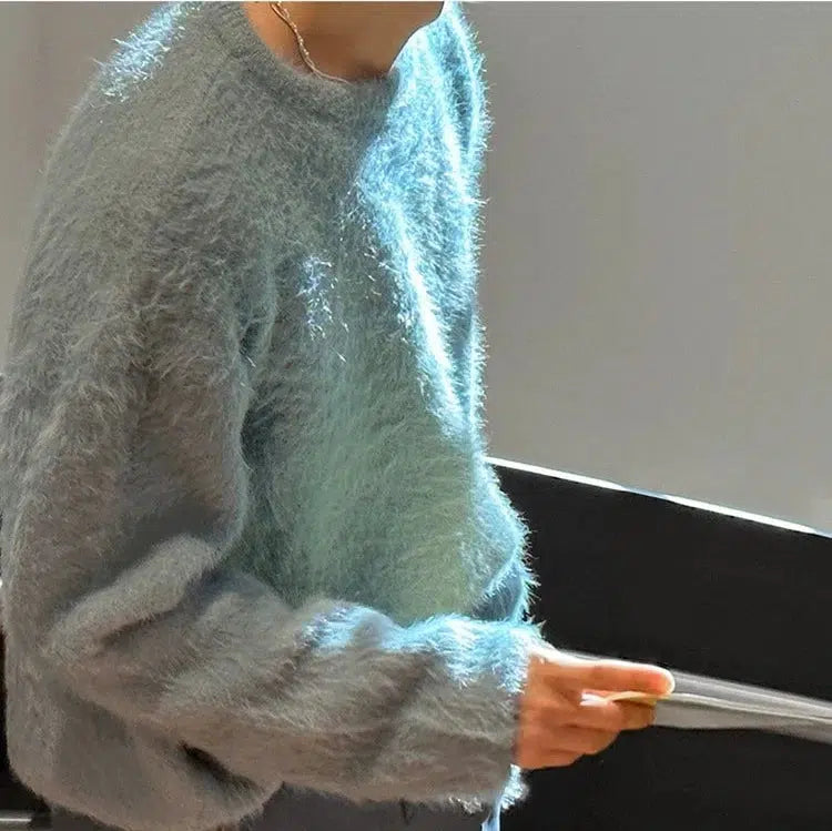 Maxct Furry Round Neck Sweater