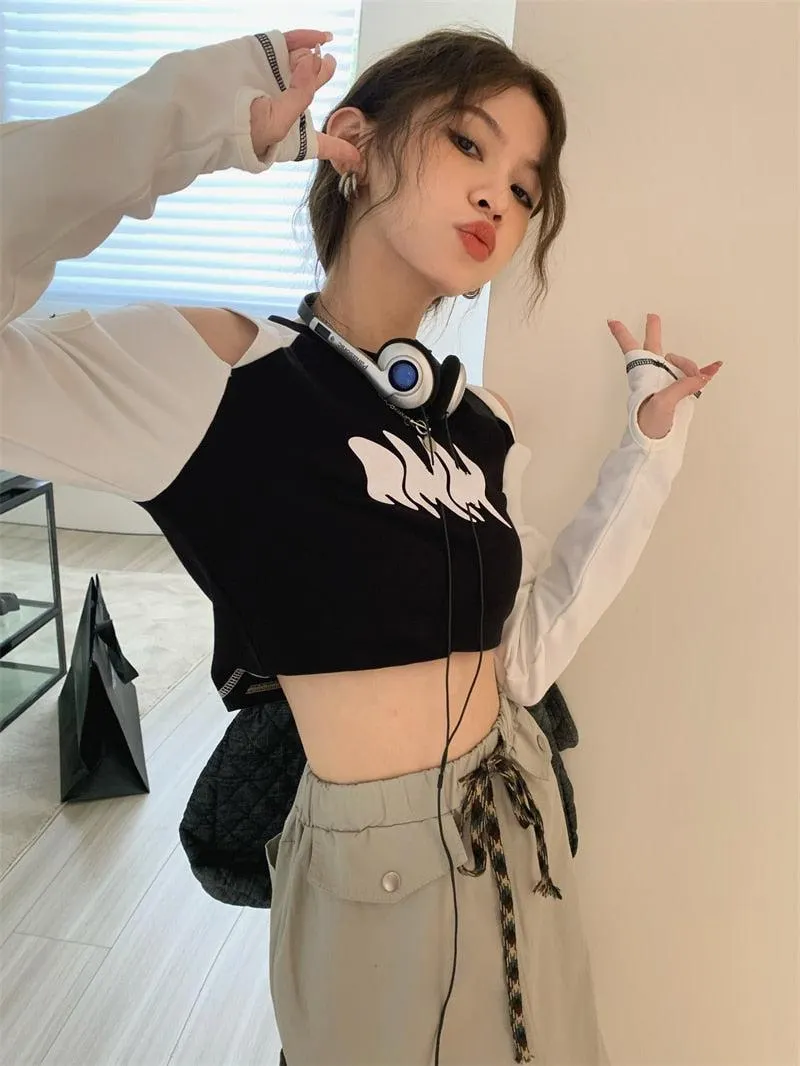 Maxct &Grunge Cut-Out Crop Top