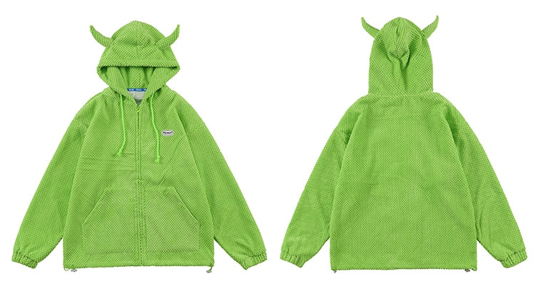Unisex Demon Horns Zipper Hoodie - true-deals-club