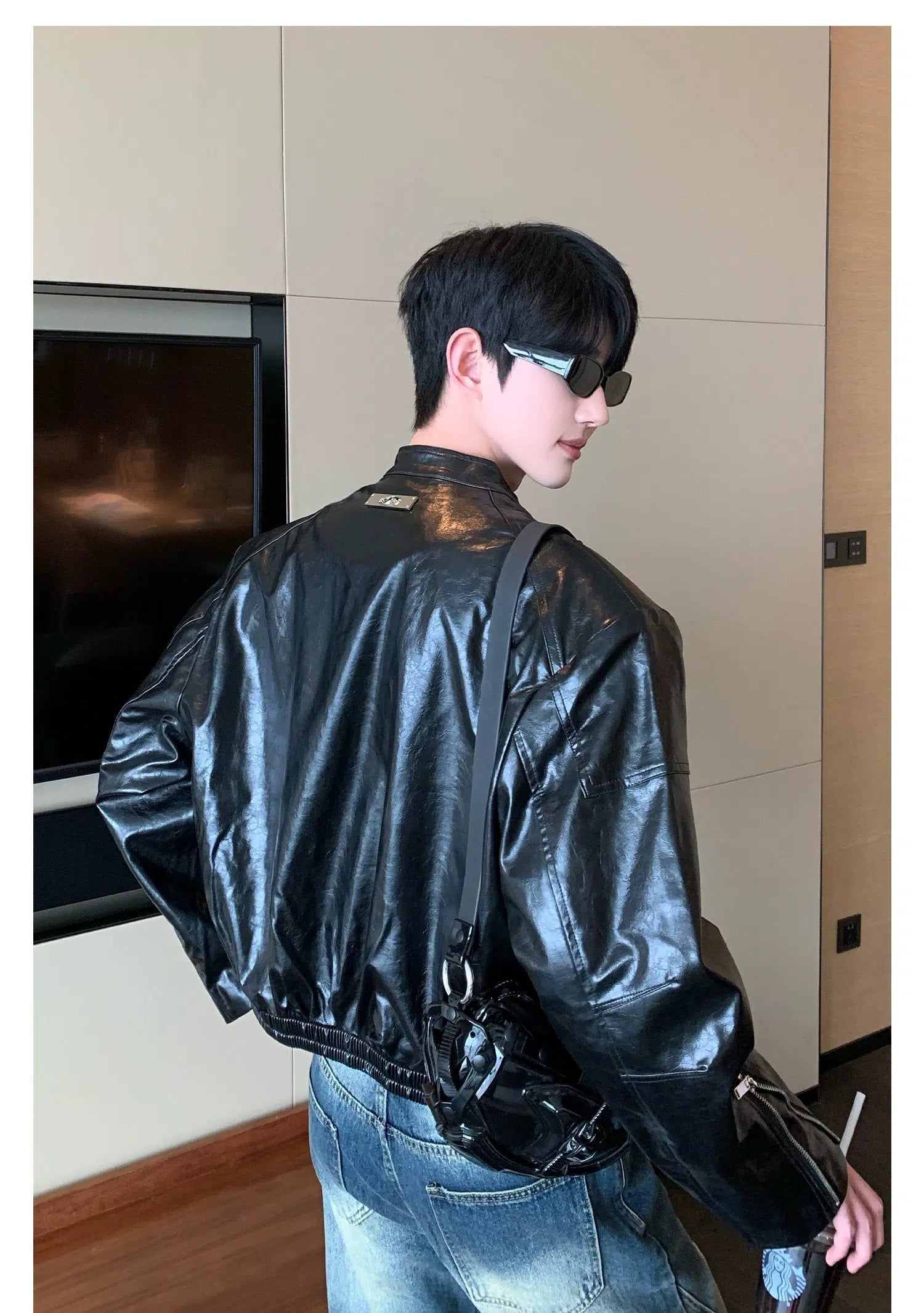 Maxct Shoulder Pad Leather Jacket