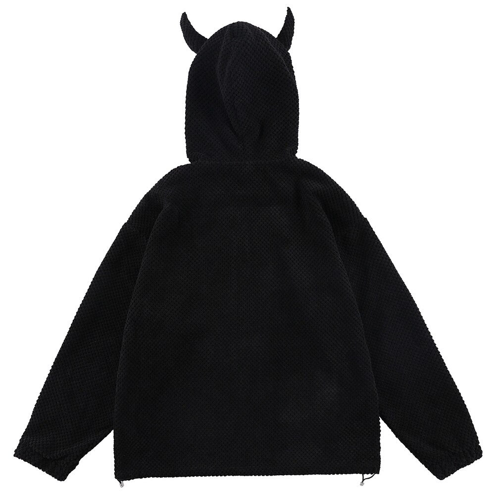 Mystical Green Hoodie Unisex with Demon Horns Maxct