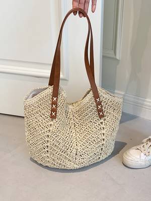 Hollow Out Straw Bag - Women Tote Bags