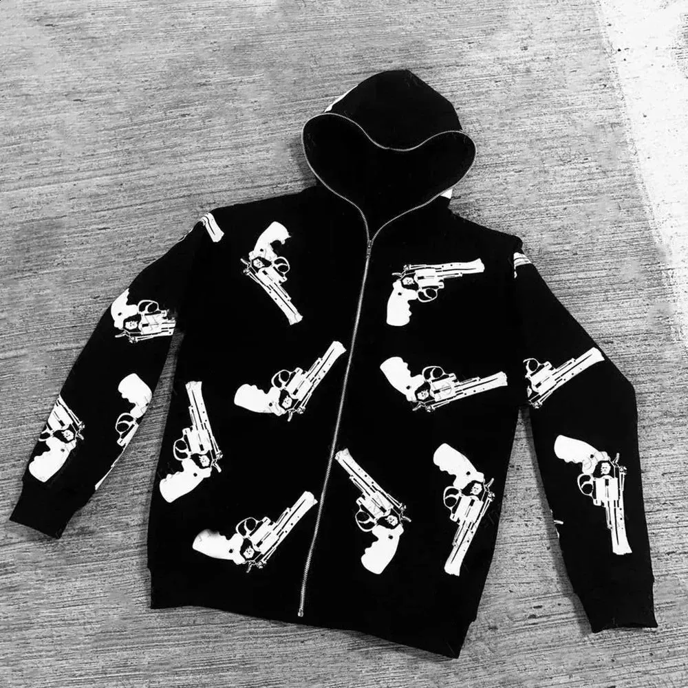 Maxct Y2k Pullover Long Sleeved Cartoon Patterned Streetwear Sweatshirt Jacket Vintage Sweatshirt Hip-Hop Punk School Outfit Clothes