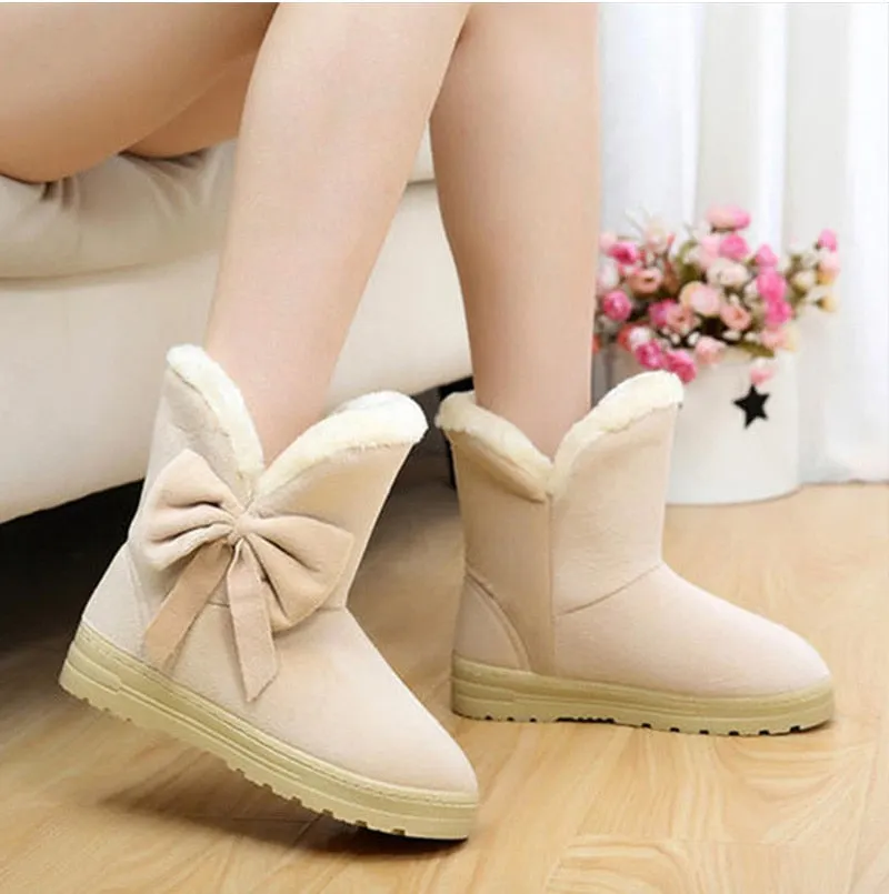 Suede Snow Boots With Bows Maxct