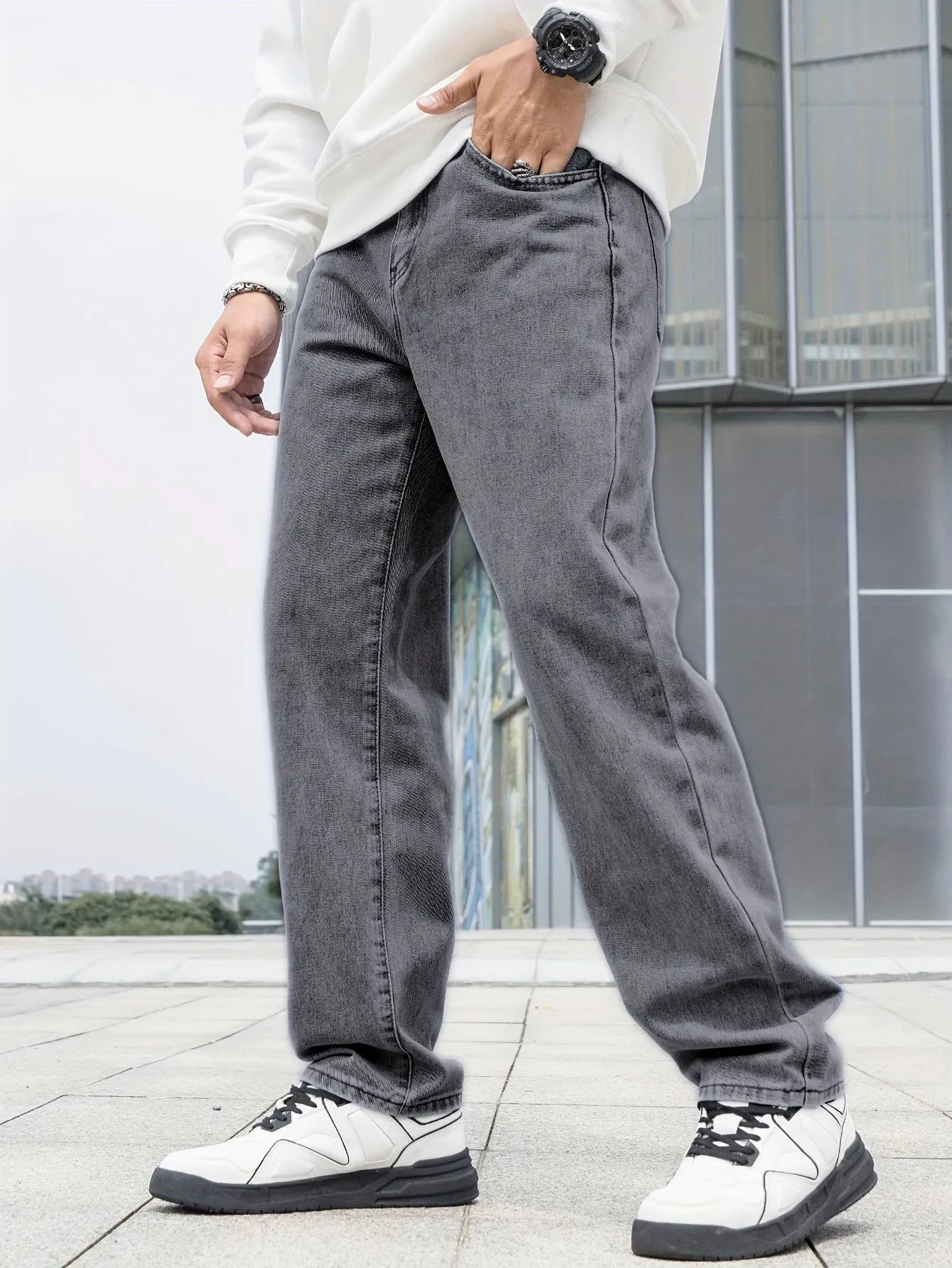 Men's Loose-Fit Wide-Leg Jeans