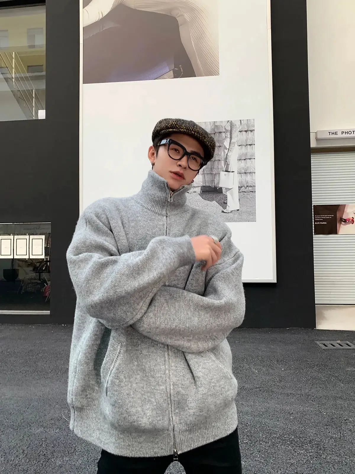 Maxct Turtleneck Zipper Cardigan Sweater