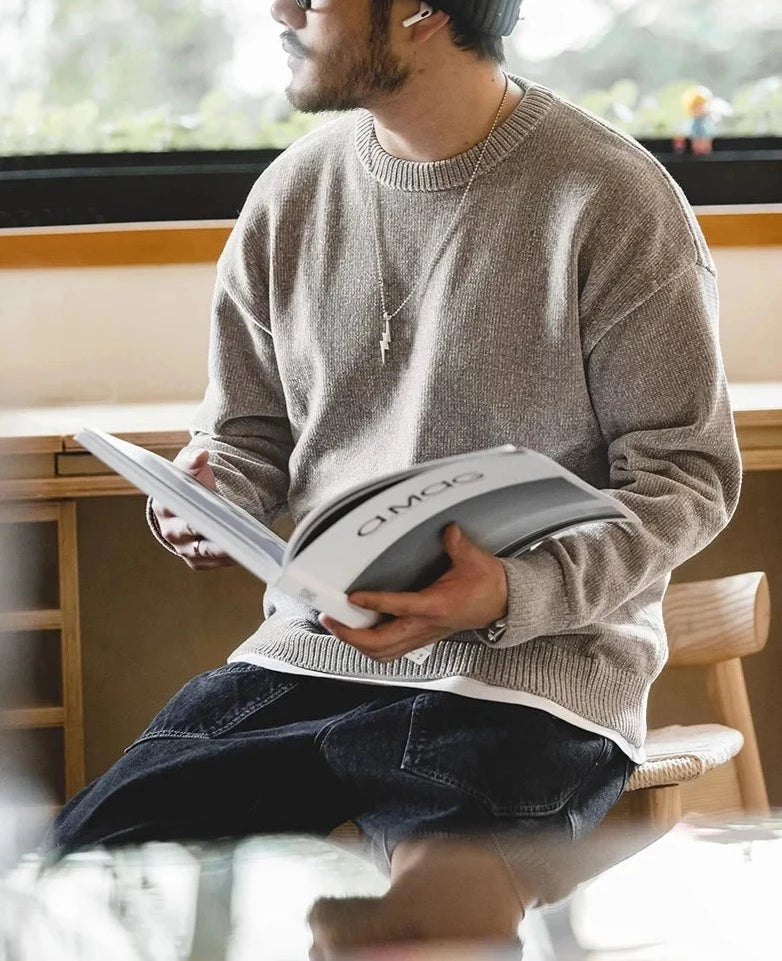 Maxct Chenille Style Crew Neck Sweater