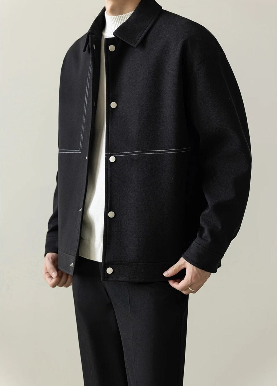 Maxct Contrast Stitch Minimal Jacket