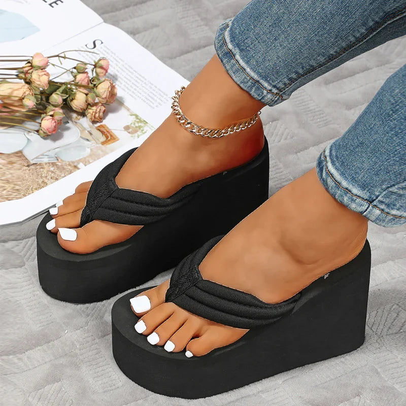 11cm Platform Sandals - Black EVA High Heels for Women Maxct