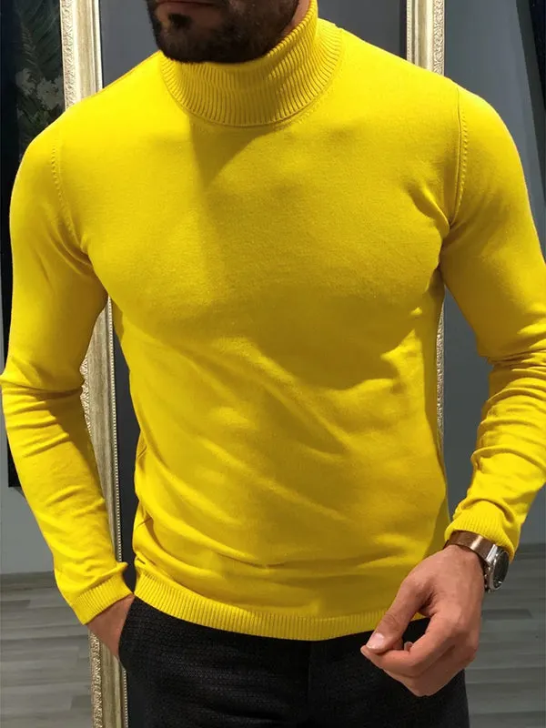 Maxct - Mens High Neck Casual Long-sleeved SweaterI